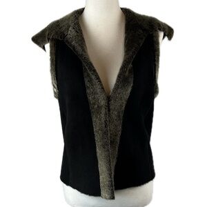 Lafayette 148 New York Sheep Shearling Vest Sz M Ranch Luxury Western Old Money
